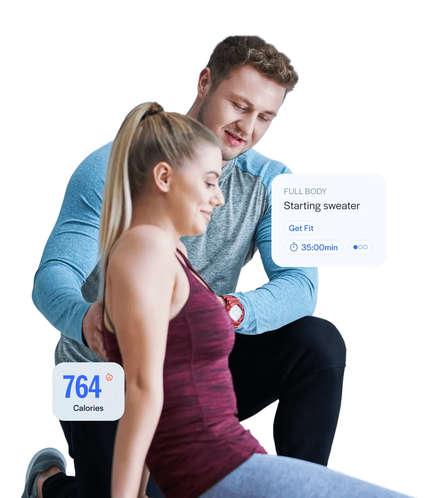 Coach helping out a client